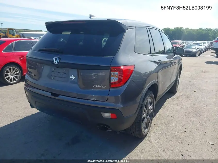 2020 Honda Passport Awd Ex-L VIN: 5FNYF8H52LB008199 Lot: 45200038