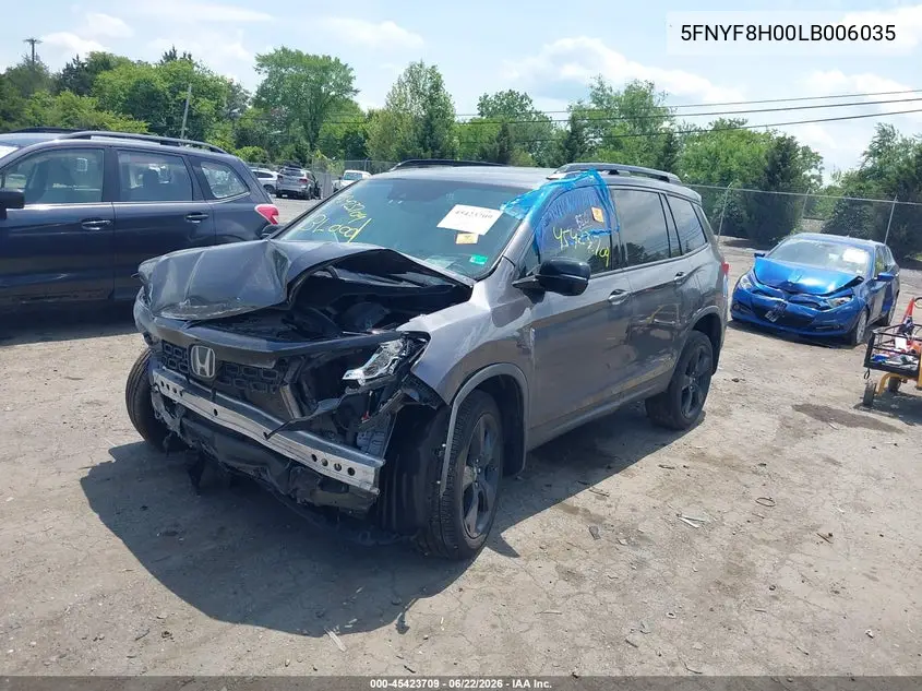 2020 Honda Passport Awd Elite VIN: 5FNYF8H00LB006035 Lot: 45423709