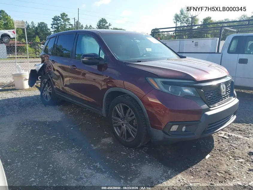 2020 Honda Passport 2Wd Ex-L VIN: 5FNYF7H5XLB000345 Lot: 45428850