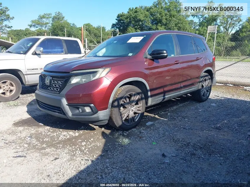 2020 Honda Passport 2Wd Ex-L VIN: 5FNYF7H5XLB000345 Lot: 45428850