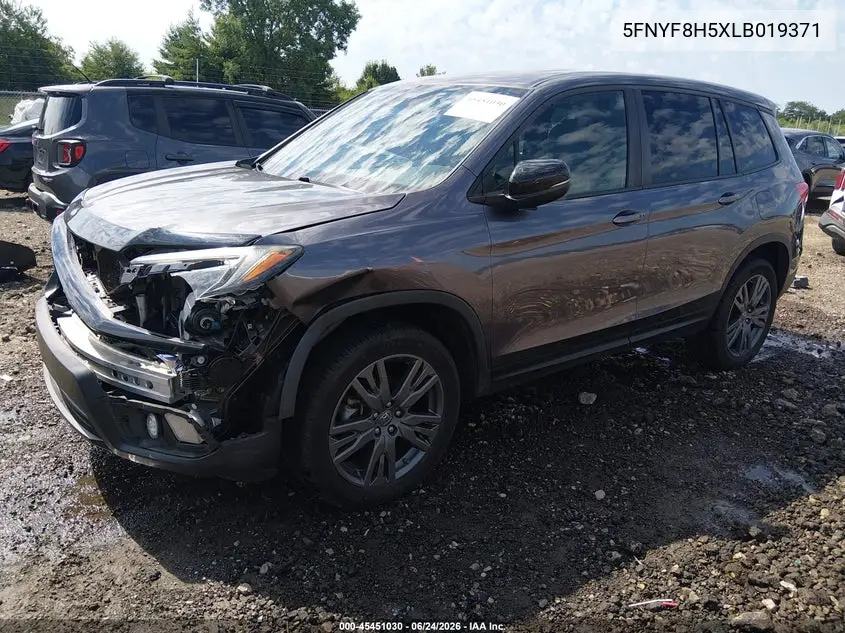 2020 Honda Passport Awd Ex-L VIN: 5FNYF8H5XLB019371 Lot: 45451030