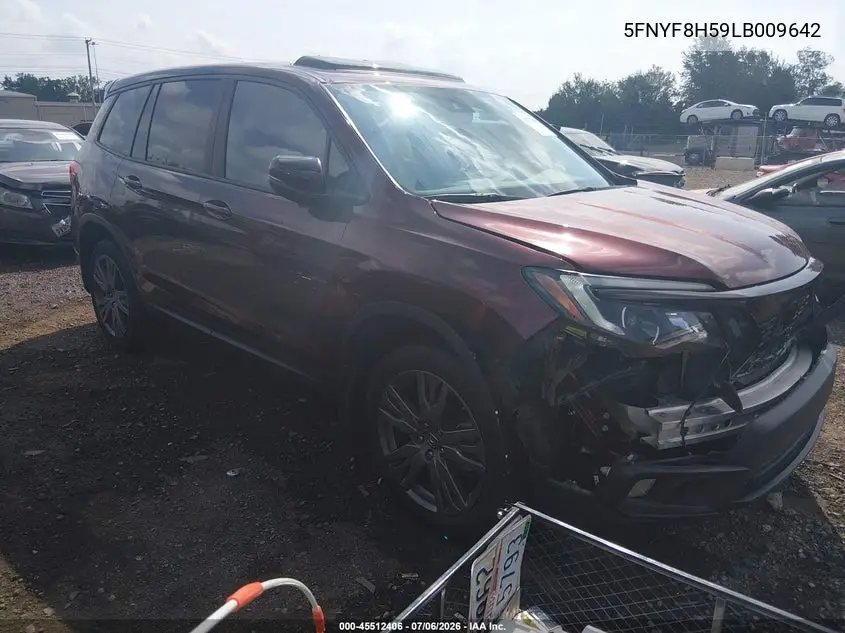 2020 Honda Passport Awd Ex-L VIN: 5FNYF8H59LB009642 Lot: 45512406