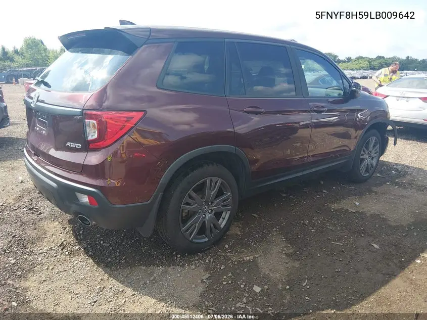 2020 Honda Passport Awd Ex-L VIN: 5FNYF8H59LB009642 Lot: 45512406