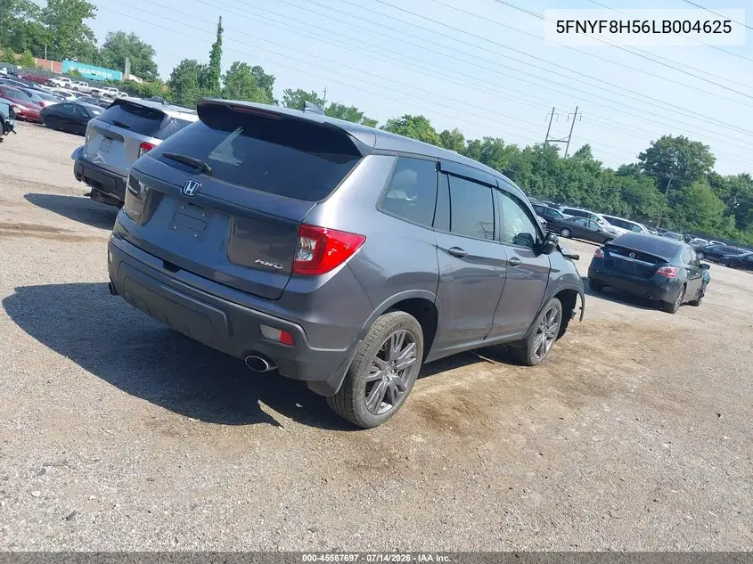 2020 Honda Passport Awd Ex-L VIN: 5FNYF8H56LB004625 Lot: 45567697