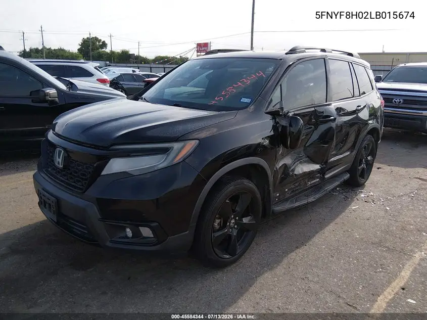 2020 Honda Passport Awd Elite VIN: 5FNYF8H02LB015674 Lot: 45584344