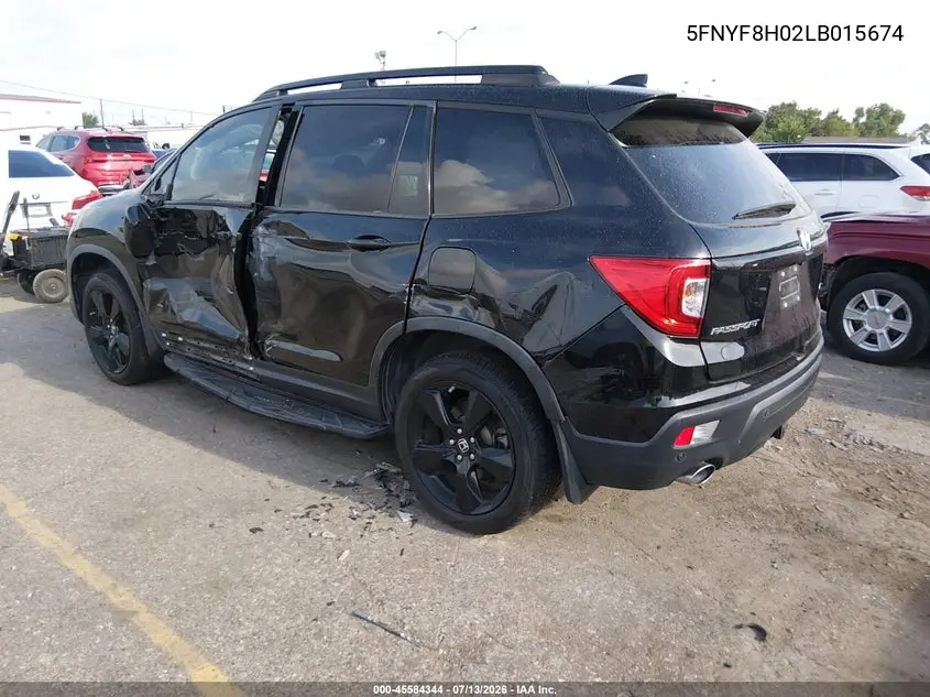2020 Honda Passport Awd Elite VIN: 5FNYF8H02LB015674 Lot: 45584344