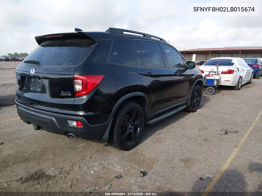 2020 Honda Passport Awd Elite VIN: 5FNYF8H02LB015674 Lot: 45584344