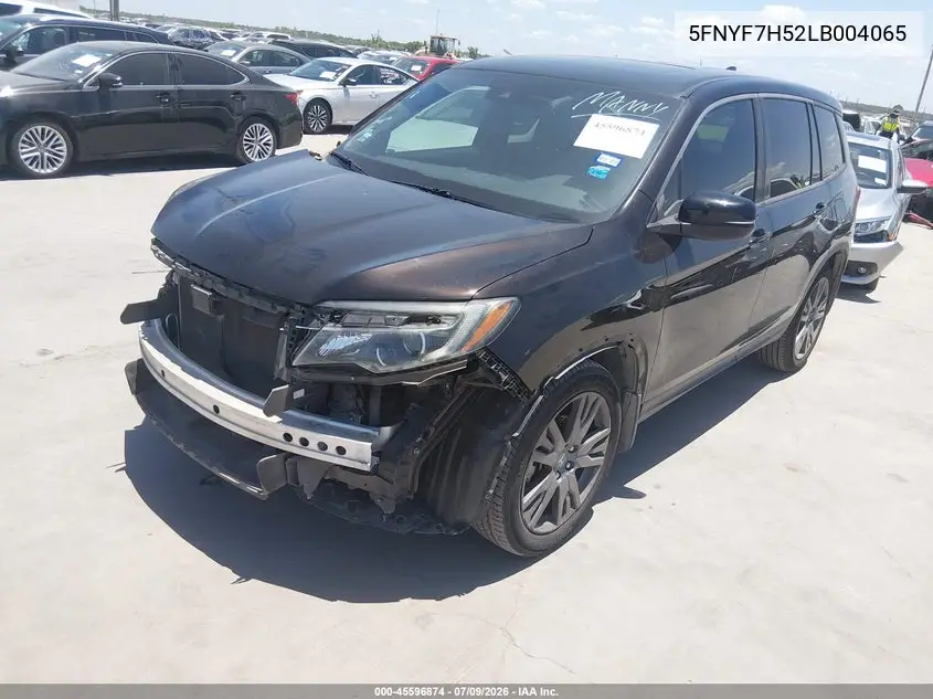 2020 Honda Passport 2Wd Ex-L VIN: 5FNYF7H52LB004065 Lot: 45596874