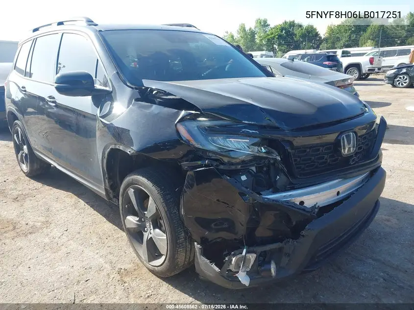 2020 Honda Passport Awd Elite VIN: 5FNYF8H06LB017251 Lot: 45608562