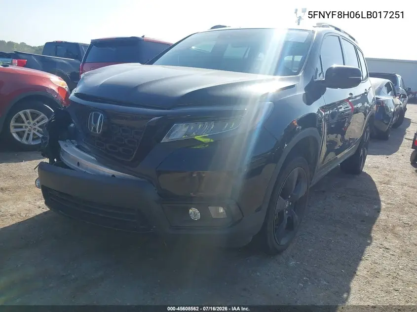 2020 Honda Passport Awd Elite VIN: 5FNYF8H06LB017251 Lot: 45608562