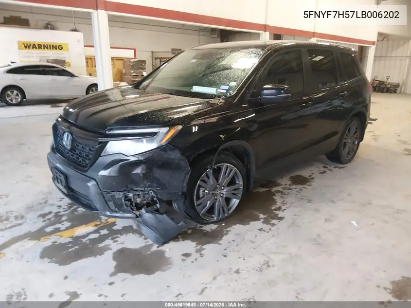 2020 Honda Passport 2Wd Ex-L VIN: 5FNYF7H57LB006202 Lot: 45619849