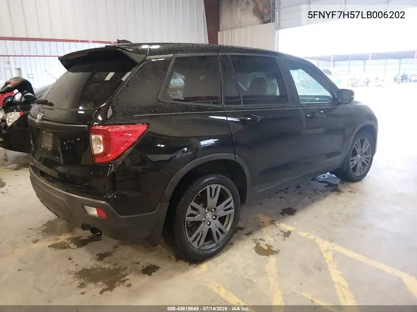 2020 Honda Passport 2Wd Ex-L VIN: 5FNYF7H57LB006202 Lot: 45619849