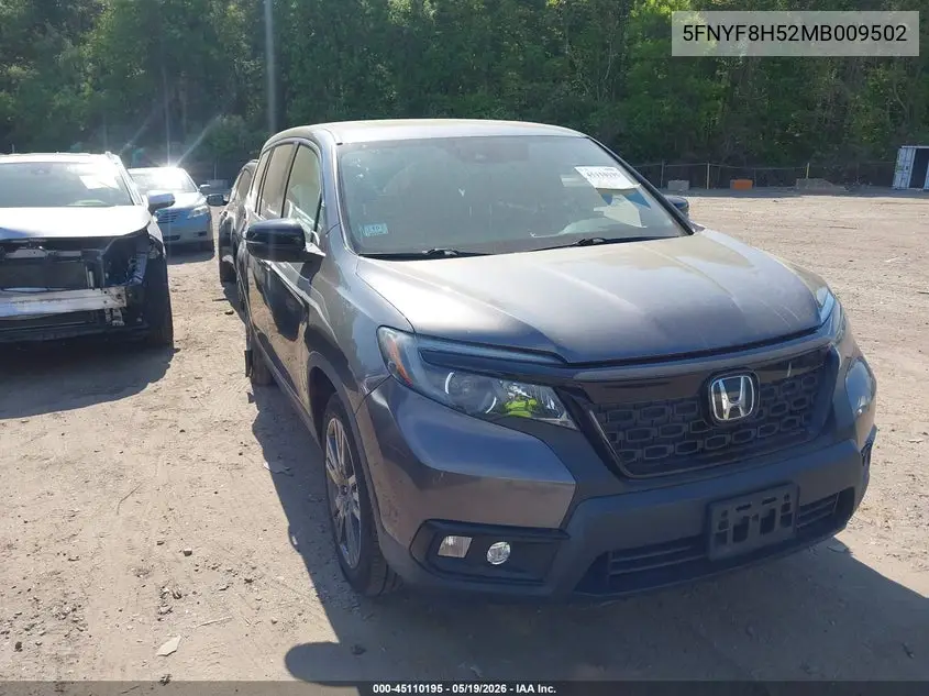 2021 Honda Passport Awd Ex-L VIN: 5FNYF8H52MB009502 Lot: 45110195
