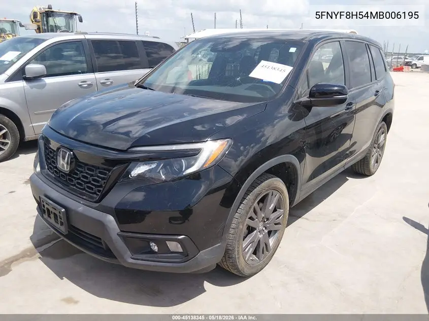2021 Honda Passport Awd Ex-L VIN: 5FNYF8H54MB006195 Lot: 45138345