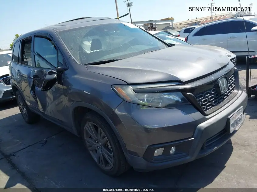 2021 Honda Passport 2Wd Ex-L VIN: 5FNYF7H56MB000621 Lot: 45174394