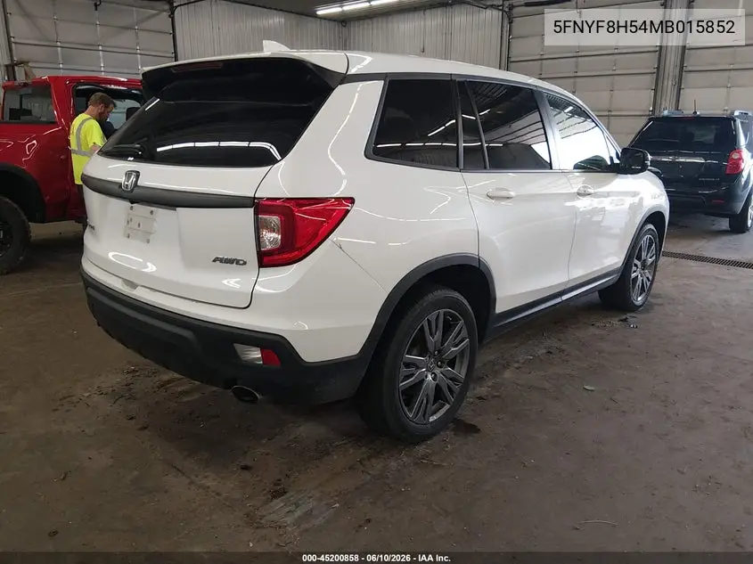 2021 Honda Passport Awd Ex-L VIN: 5FNYF8H54MB015852 Lot: 45200858