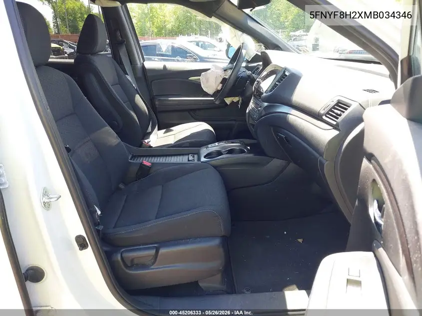 2021 Honda Passport Awd Sport VIN: 5FNYF8H2XMB034346 Lot: 45206333