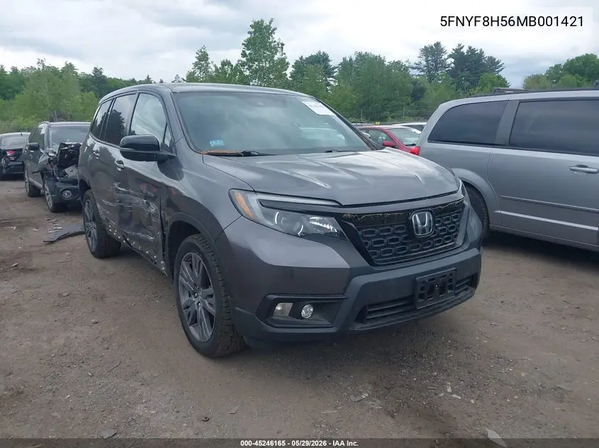 2021 Honda Passport Awd Ex-L VIN: 5FNYF8H56MB001421 Lot: 45246165