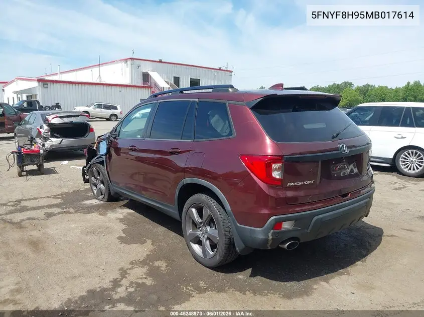 2021 Honda Passport Awd Touring VIN: 5FNYF8H95MB017614 Lot: 45248973