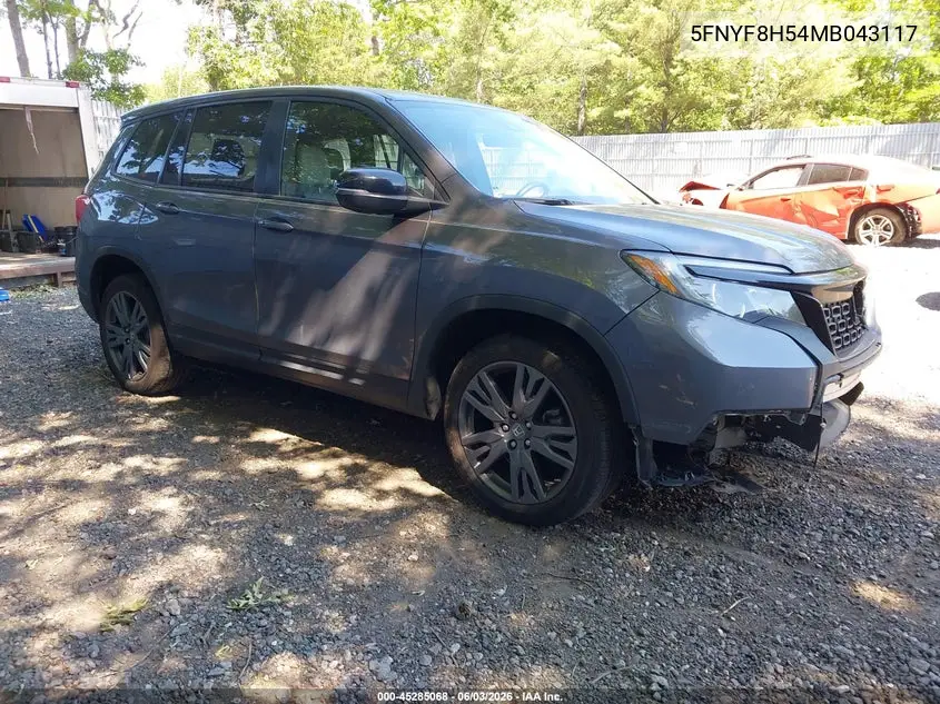 2021 Honda Passport Awd Ex-L VIN: 5FNYF8H54MB043117 Lot: 45285068
