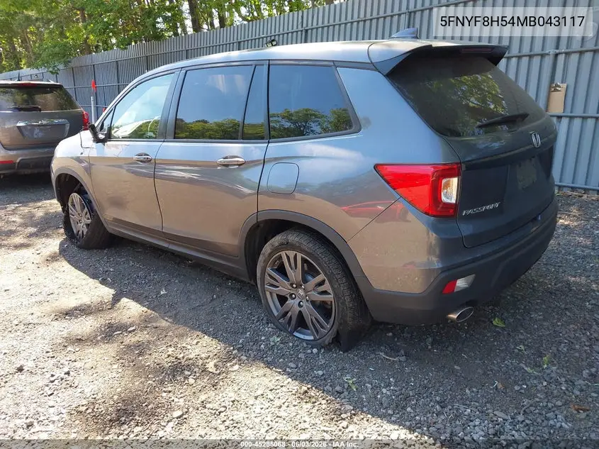2021 Honda Passport Awd Ex-L VIN: 5FNYF8H54MB043117 Lot: 45285068