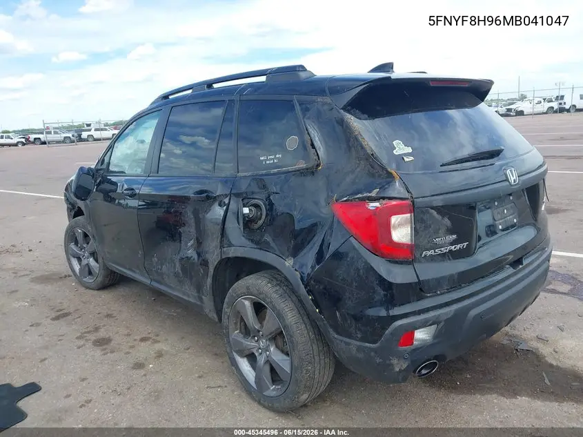 2021 Honda Passport Awd Touring VIN: 5FNYF8H96MB041047 Lot: 45345496