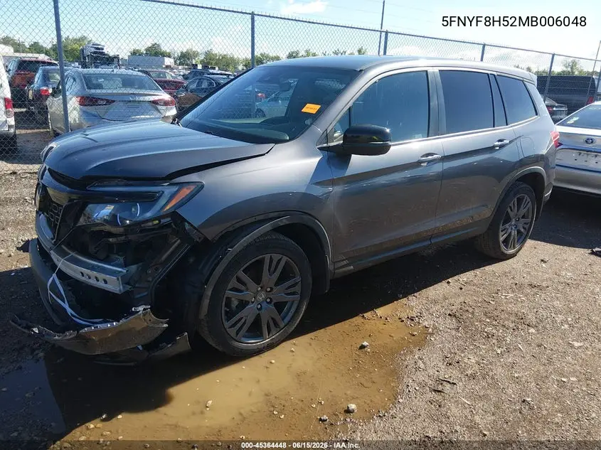 2021 Honda Passport Awd Ex-L VIN: 5FNYF8H52MB006048 Lot: 45364448