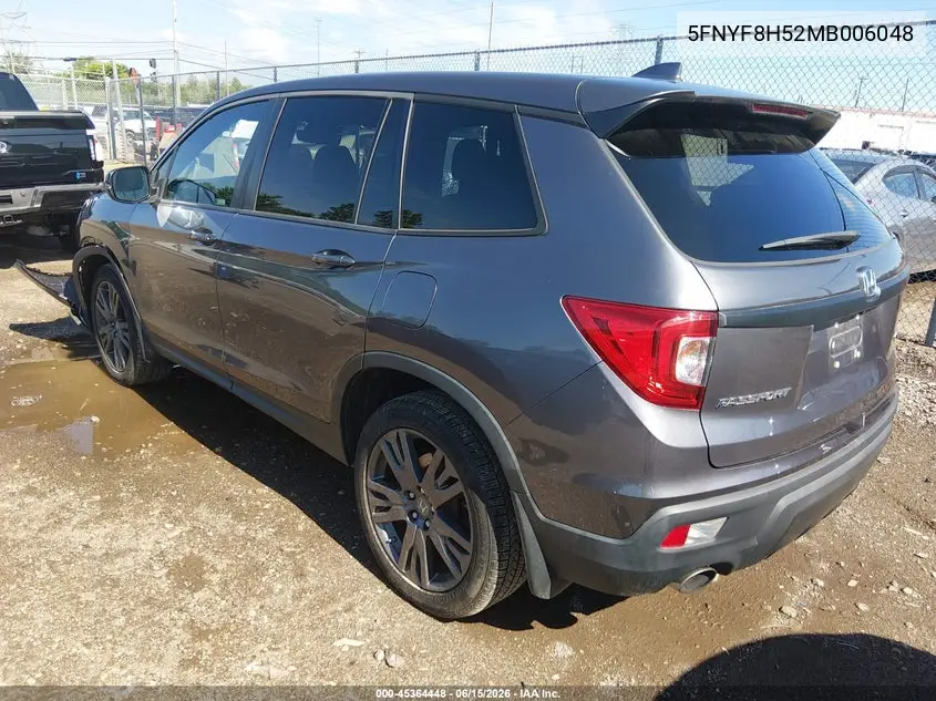 2021 Honda Passport Awd Ex-L VIN: 5FNYF8H52MB006048 Lot: 45364448