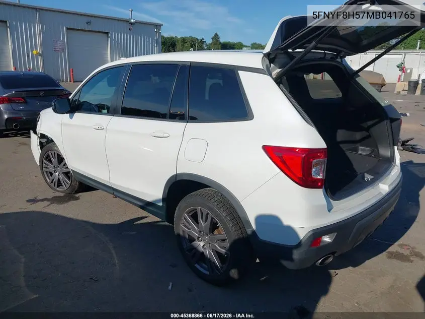 2021 Honda Passport Awd Ex-L VIN: 5FNYF8H57MB041765 Lot: 45368866