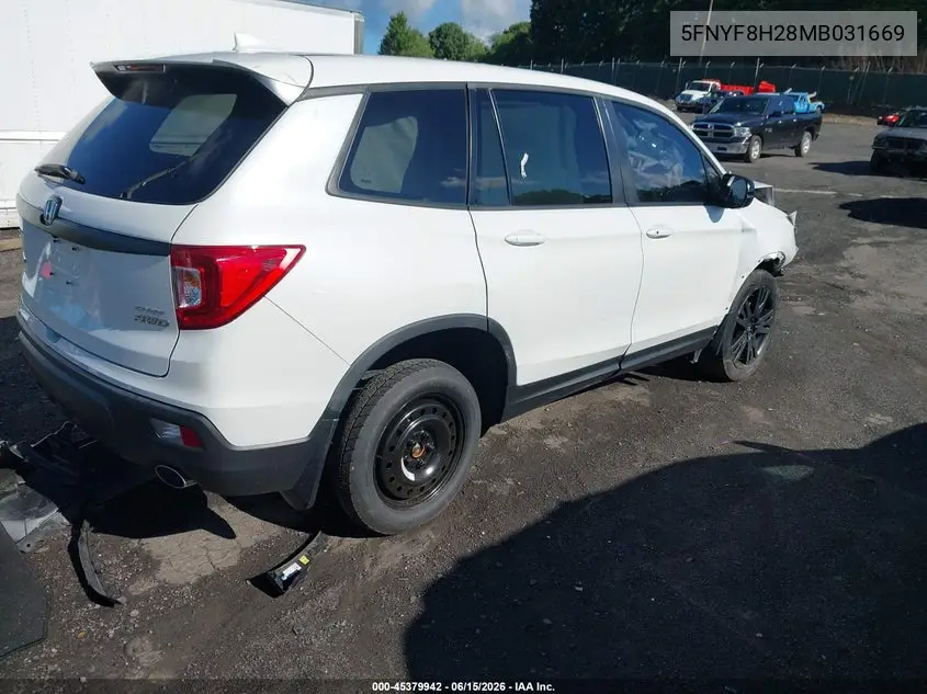 2021 Honda Passport Awd Sport VIN: 5FNYF8H28MB031669 Lot: 45379942