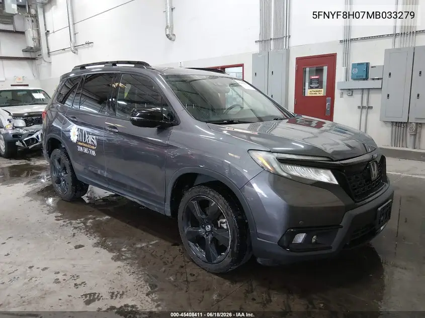 2021 Honda Passport Awd Elite VIN: 5FNYF8H07MB033279 Lot: 45408411