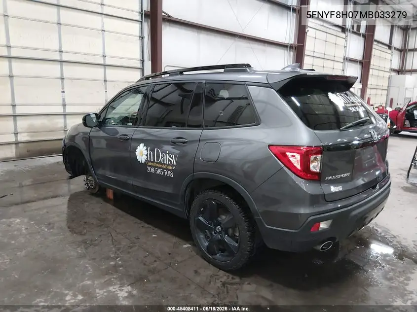 2021 Honda Passport Awd Elite VIN: 5FNYF8H07MB033279 Lot: 45408411