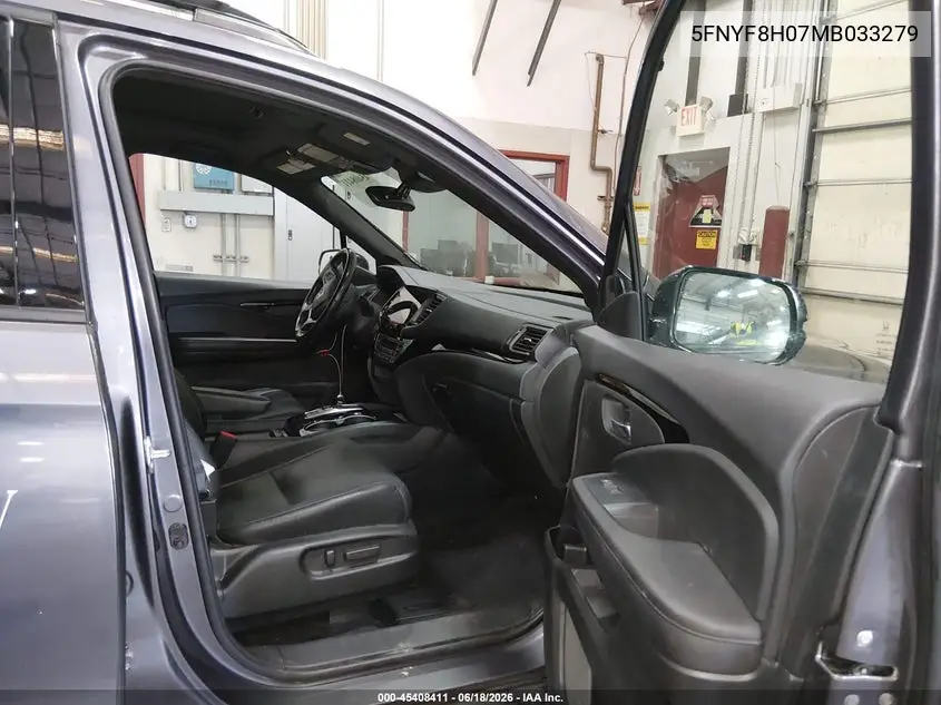 2021 Honda Passport Awd Elite VIN: 5FNYF8H07MB033279 Lot: 45408411
