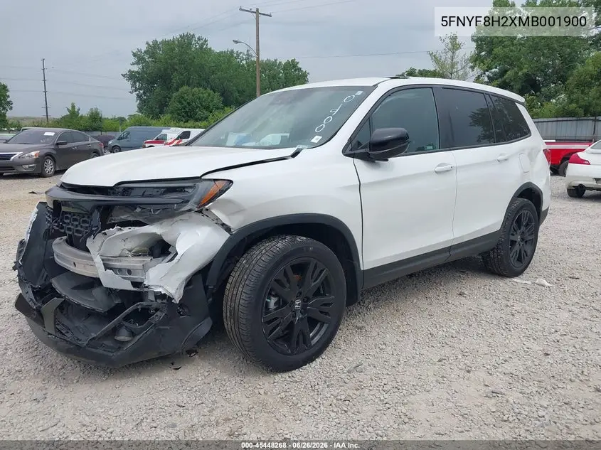 2021 Honda Passport Awd Sport VIN: 5FNYF8H2XMB001900 Lot: 45448268