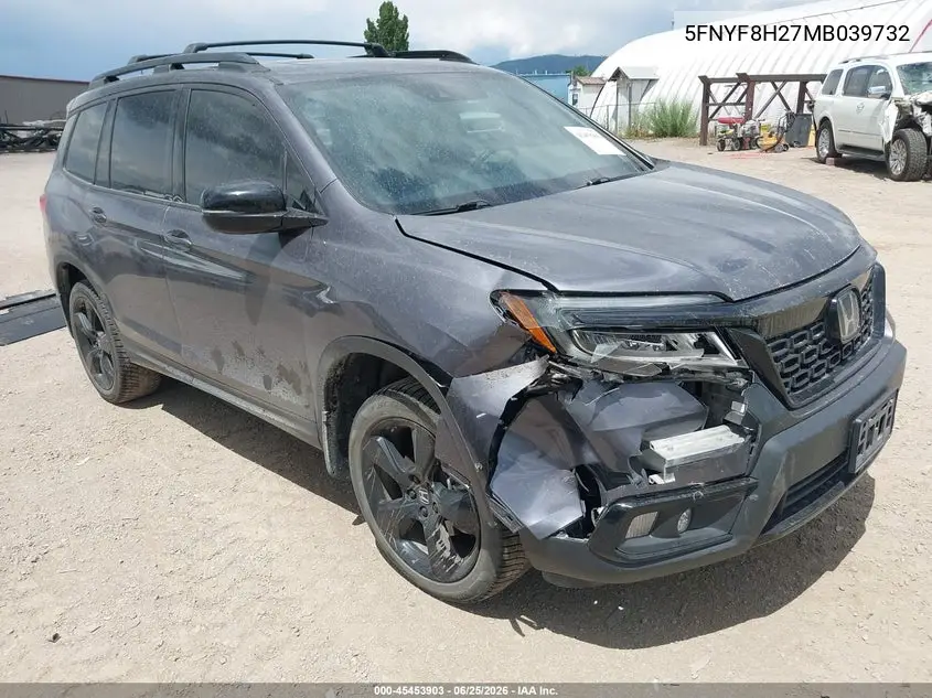 2021 Honda Passport Awd Elite VIN: 5FNYF8H07MB039132 Lot: 45453903