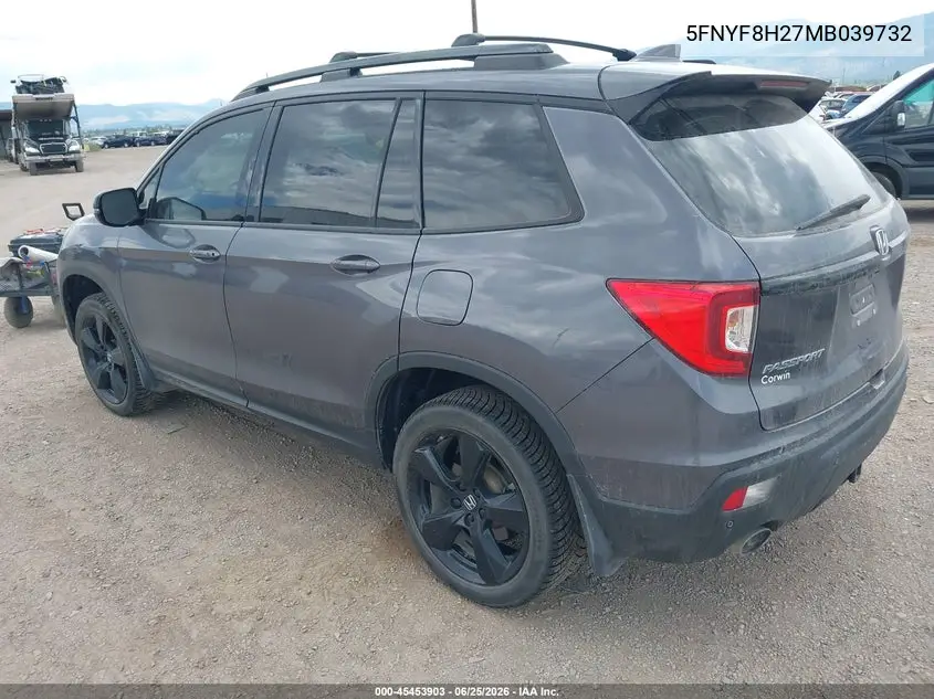 2021 Honda Passport Awd Elite VIN: 5FNYF8H07MB039132 Lot: 45453903