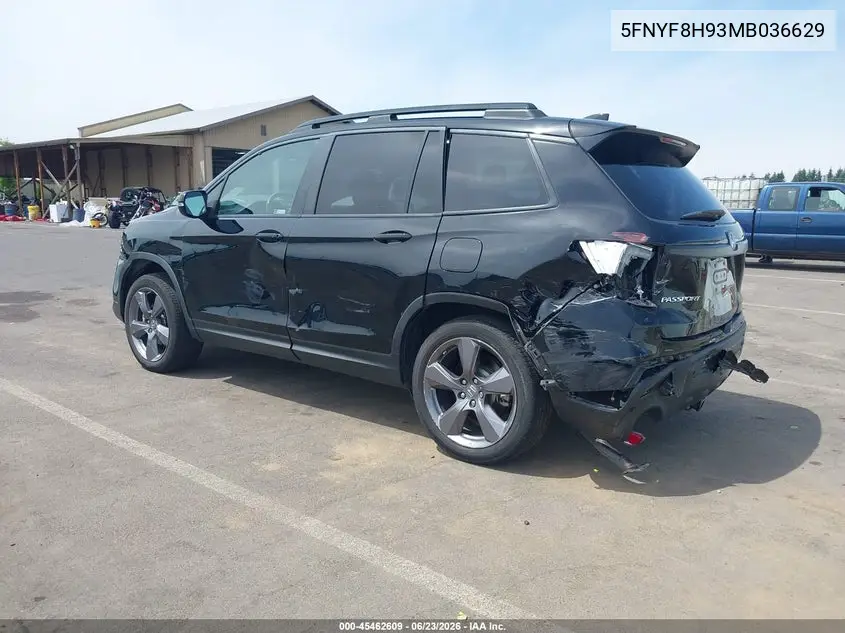 2021 Honda Passport Awd Touring VIN: 5FNYF8H93MB036629 Lot: 45462609