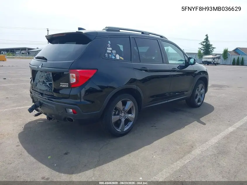 2021 Honda Passport Awd Touring VIN: 5FNYF8H93MB036629 Lot: 45462609