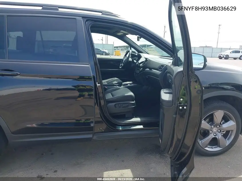2021 Honda Passport Awd Touring VIN: 5FNYF8H93MB036629 Lot: 45462609