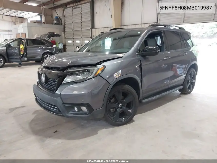 2021 Honda Passport Awd Elite VIN: 5FNYF8H08MB019987 Lot: 45507840