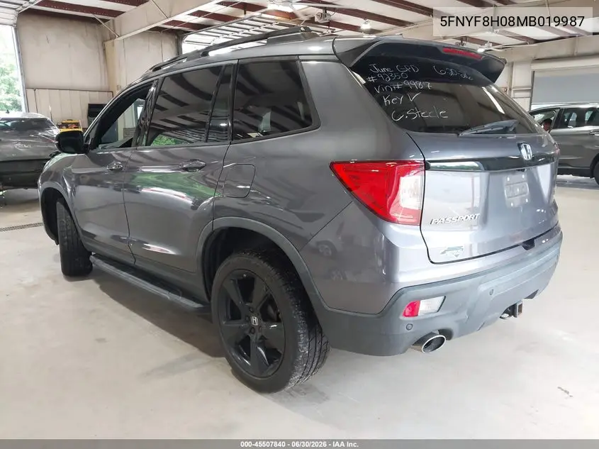 2021 Honda Passport Awd Elite VIN: 5FNYF8H08MB019987 Lot: 45507840