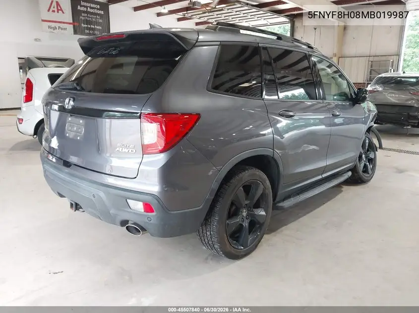 2021 Honda Passport Awd Elite VIN: 5FNYF8H08MB019987 Lot: 45507840