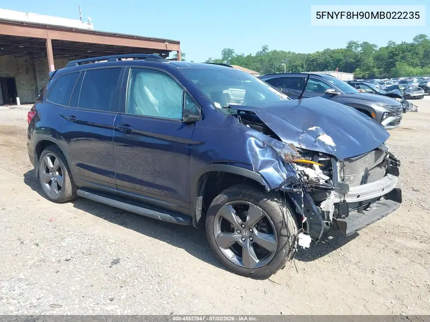2021 Honda Passport Awd Touring VIN: 5FNYF8H90MB022235 Lot: 45527847