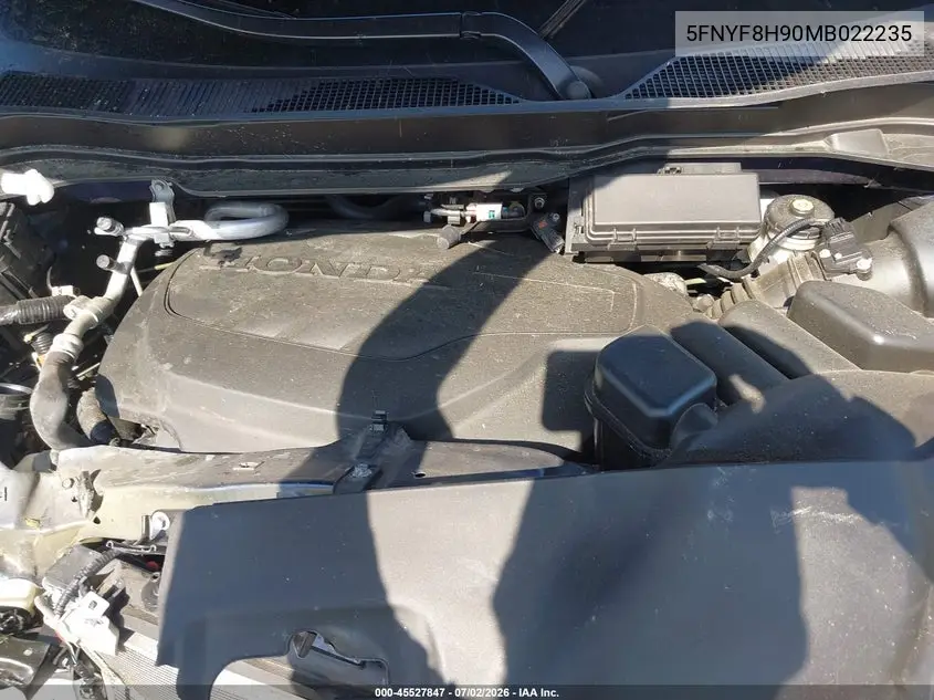 2021 Honda Passport Awd Touring VIN: 5FNYF8H90MB022235 Lot: 45527847