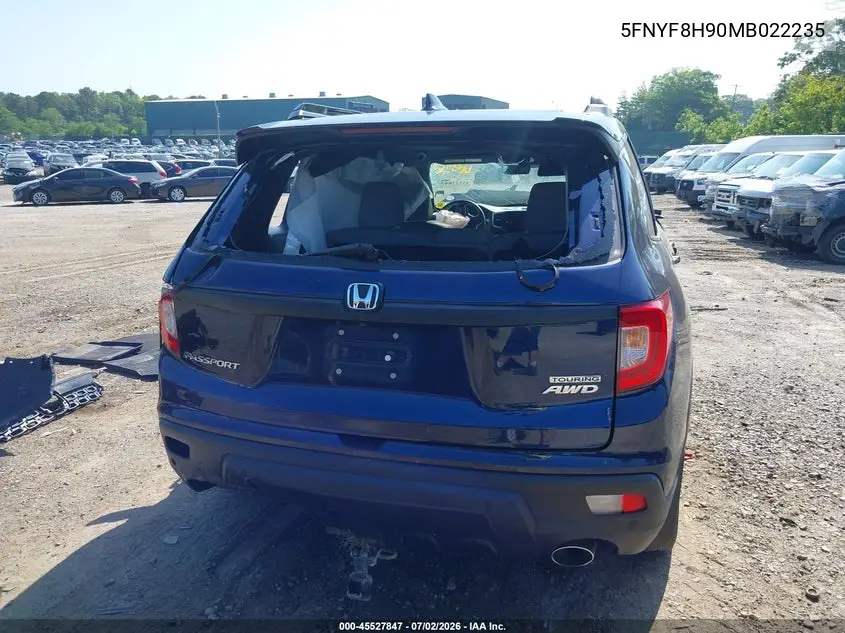 2021 Honda Passport Awd Touring VIN: 5FNYF8H90MB022235 Lot: 45527847