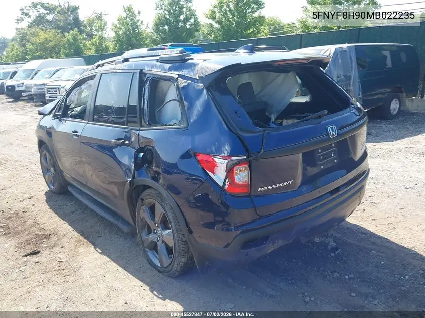 2021 Honda Passport Awd Touring VIN: 5FNYF8H90MB022235 Lot: 45527847