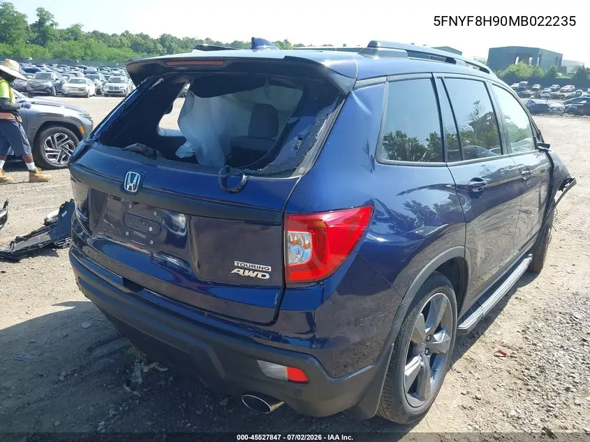 2021 Honda Passport Awd Touring VIN: 5FNYF8H90MB022235 Lot: 45527847