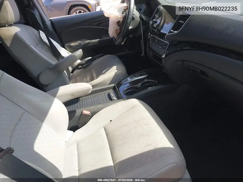 2021 Honda Passport Awd Touring VIN: 5FNYF8H90MB022235 Lot: 45527847