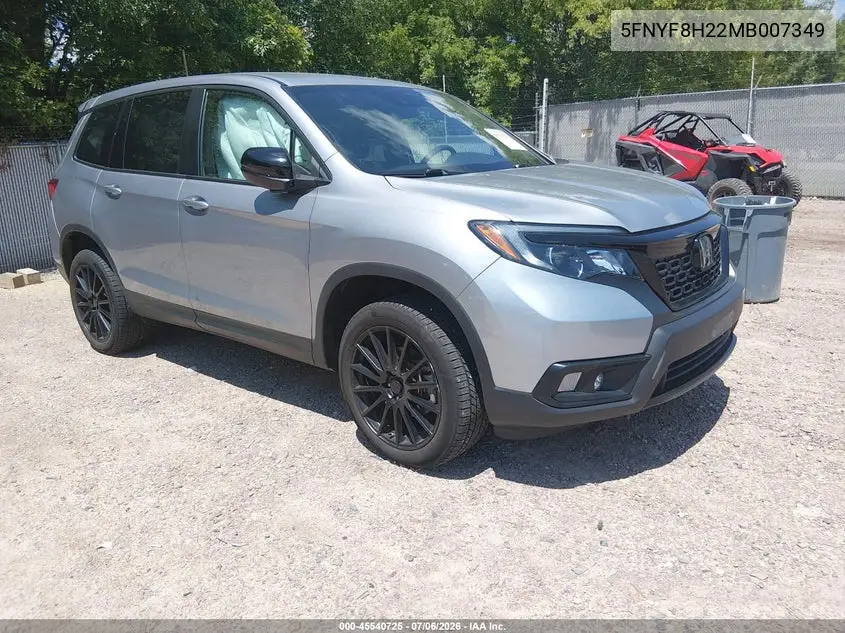 2021 Honda Passport Awd Sport VIN: 5FNYF8H22MB007349 Lot: 45540725