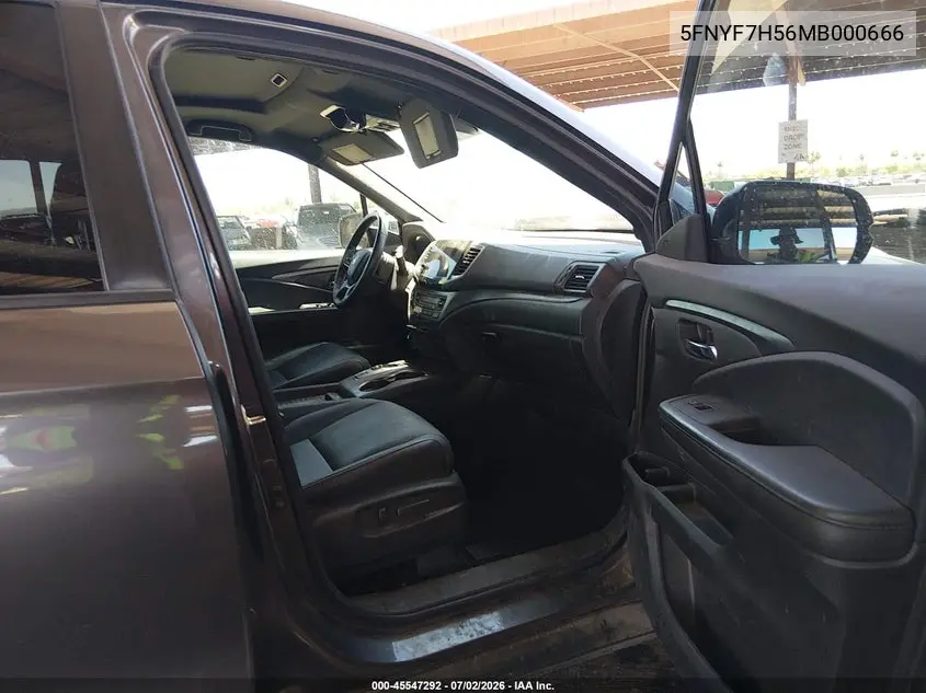 2021 Honda Passport 2Wd Ex-L VIN: 5FNYF7H56MB000666 Lot: 45547292